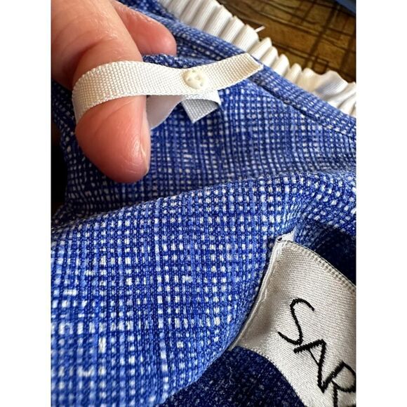 SARA CAMPBELL Women's Textured Fabric Sleeveless Sheath Dress Blue/White Size 6 - Picture 8 of 9